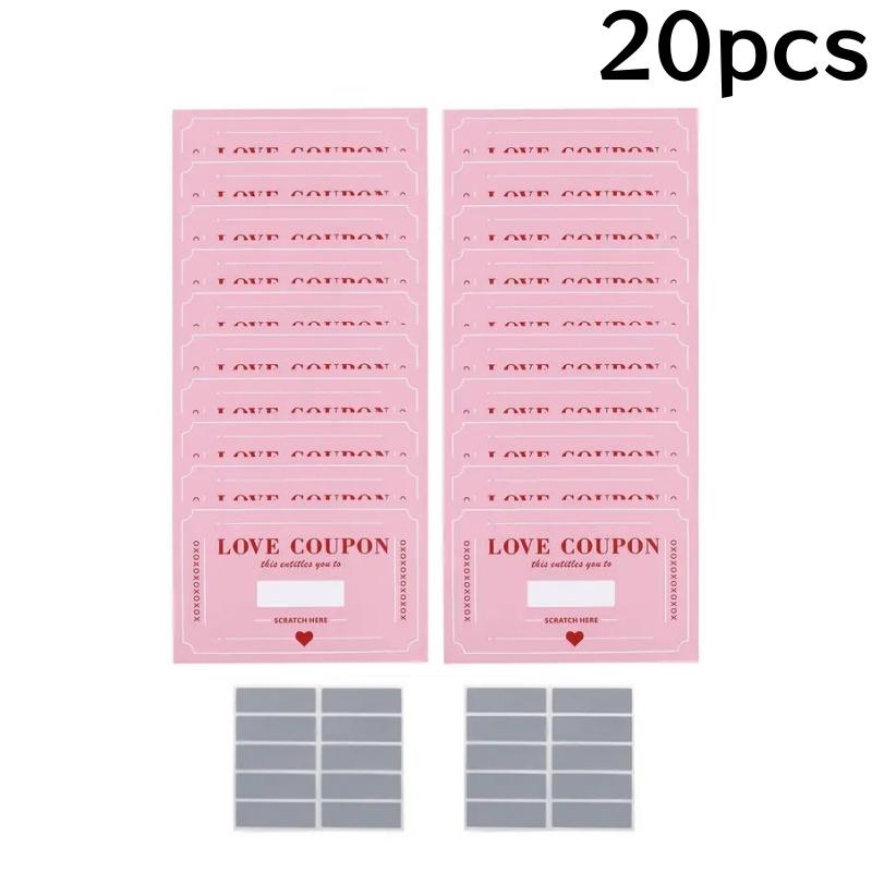 

20 шт. скретч-карт, купоны на любовь, игровые карты для вечеринки в честь Дня святого Валентина со скретч-наклейками для подарка на годовщину свадьбы 20PCS