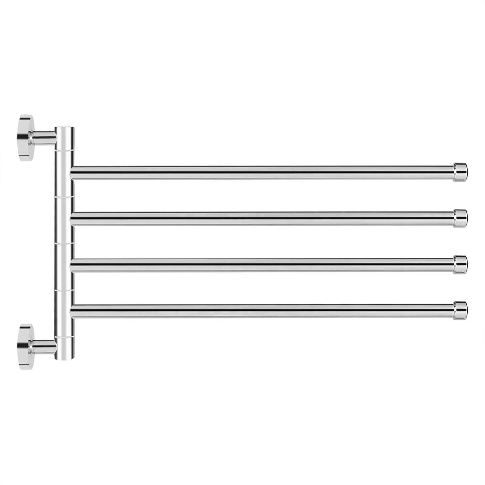 Chrome Finish Rotating Towel Bar Swing Out Towel Holder Bathroom Kitchen Laundry Room