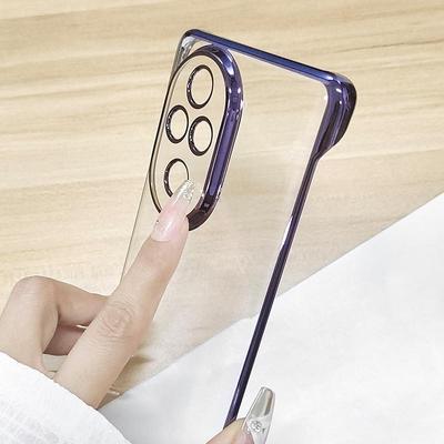Plating No Borders Transparent Phone Case For Honor 200 Pro 200Pro Electroplated Clear Ultra Thin Clear Hard Back Bumper Cover