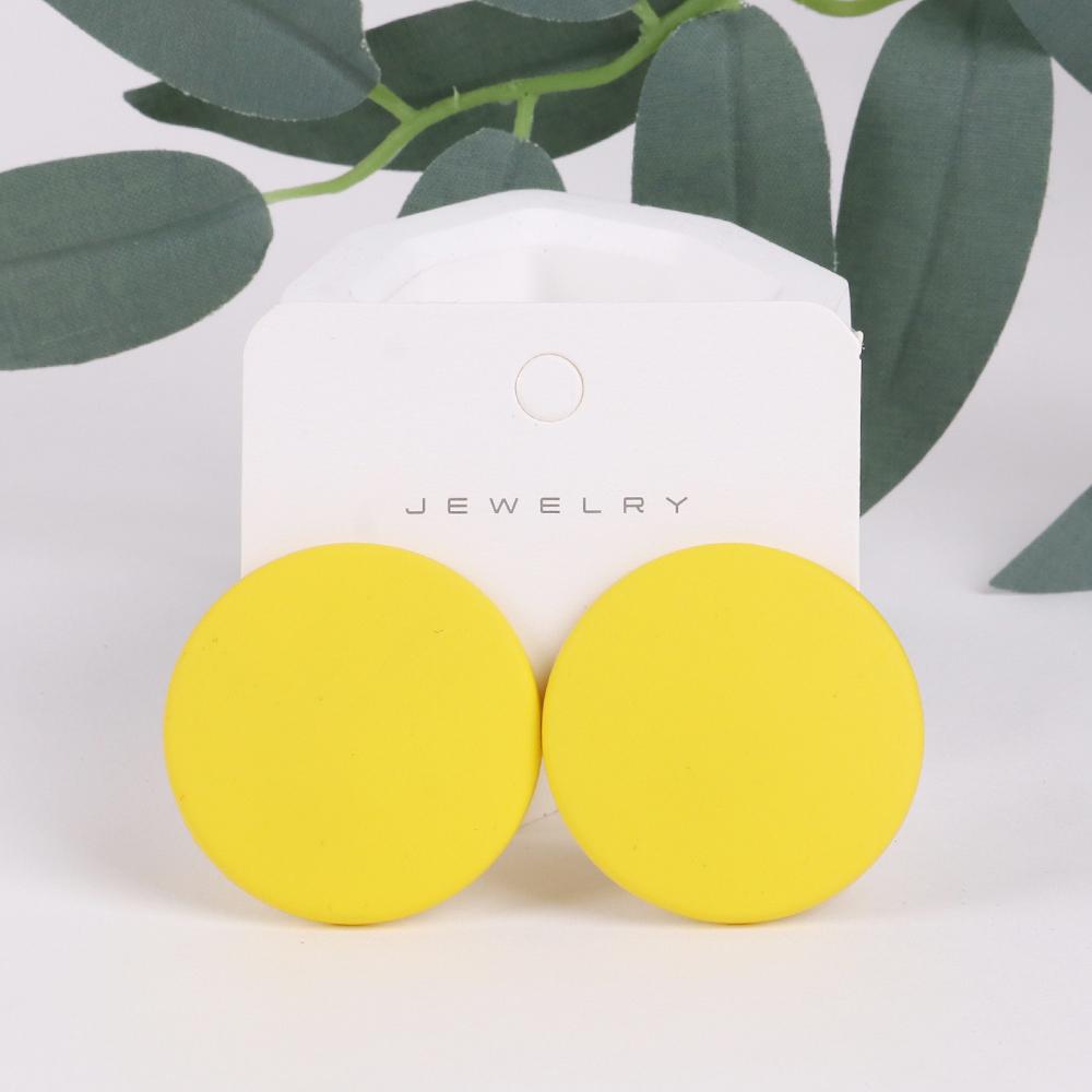 Trendy Korean Red White Black Pink Stud Earrings For Women Girl Geometric Big Square Round Acrylic Earrings Fashion Jewelry Gift