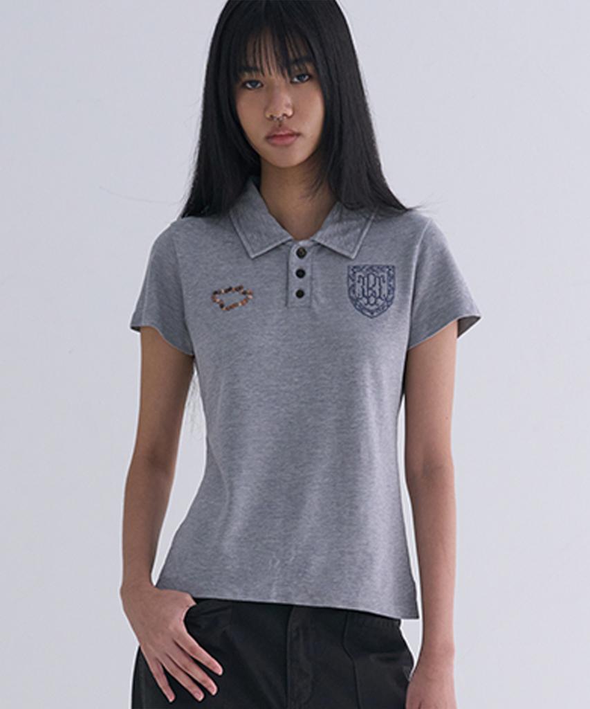 WELLBEING EXPRESS Football Pk Half Sleeve Melange Gray