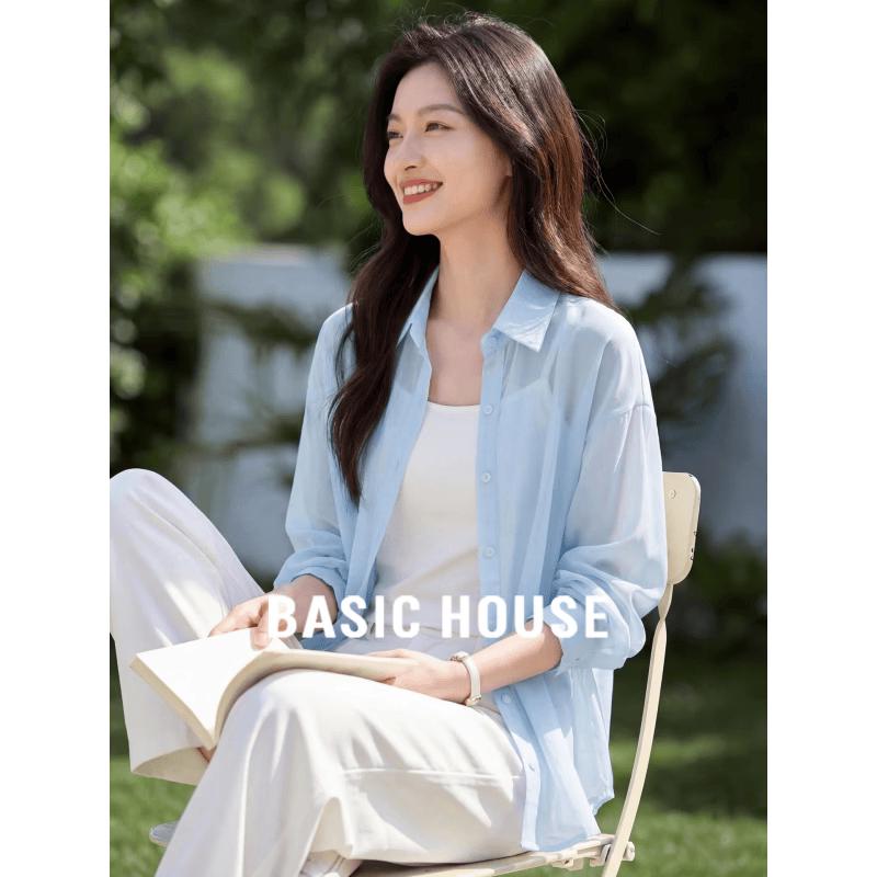 Basic House Women s Tencel Sun Protection Polo Jacket L