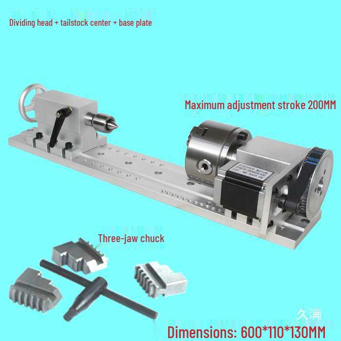 Fourth Axis CNC Engraving Machine: 80 Three-Jaw Chuck, Zero Backlash Rotary Indexing Head