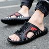 Fashion New men's sandals summer slippers leather face lazy shoes trend breathable beach shoes  M942