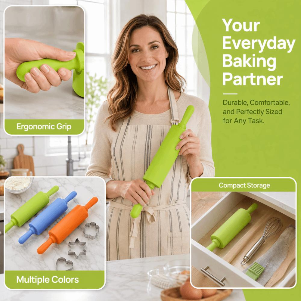 Handle Rolling Pin PP Non-Stick Rolling Pin New Baking Rolling Pin  Home Kitchen Baking