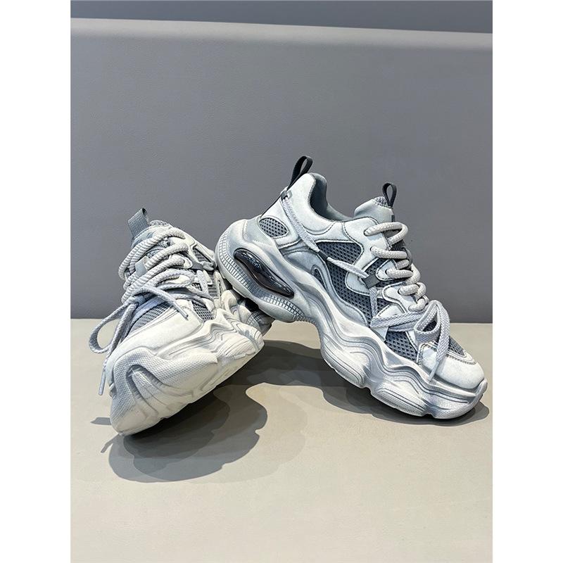 Spring and summer mesh breathable and comfortable casual shoes European air cushion retro thick-soled dad shoes dl