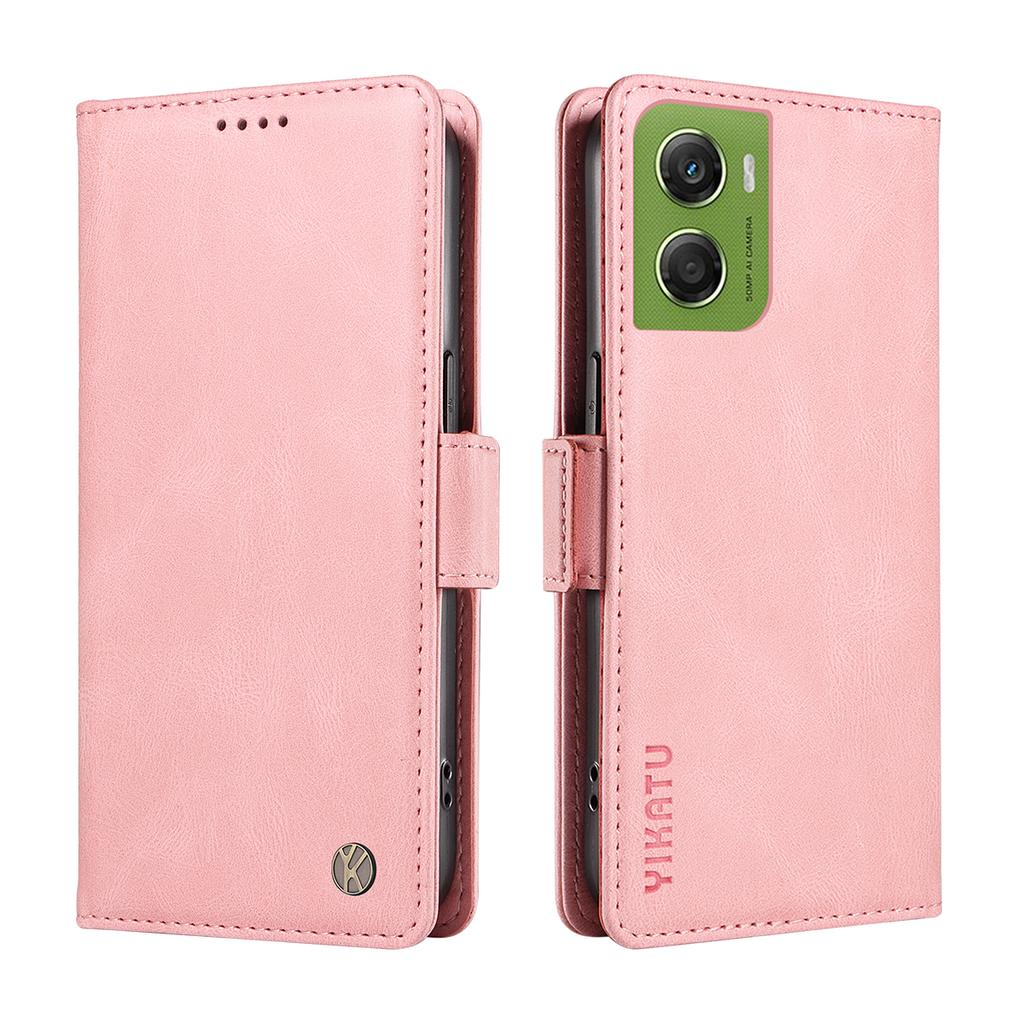 For Motorola Moto G06 4G Leather Case YIKATU YK-005 Skin-touch Feeling Wallet Phone Cover