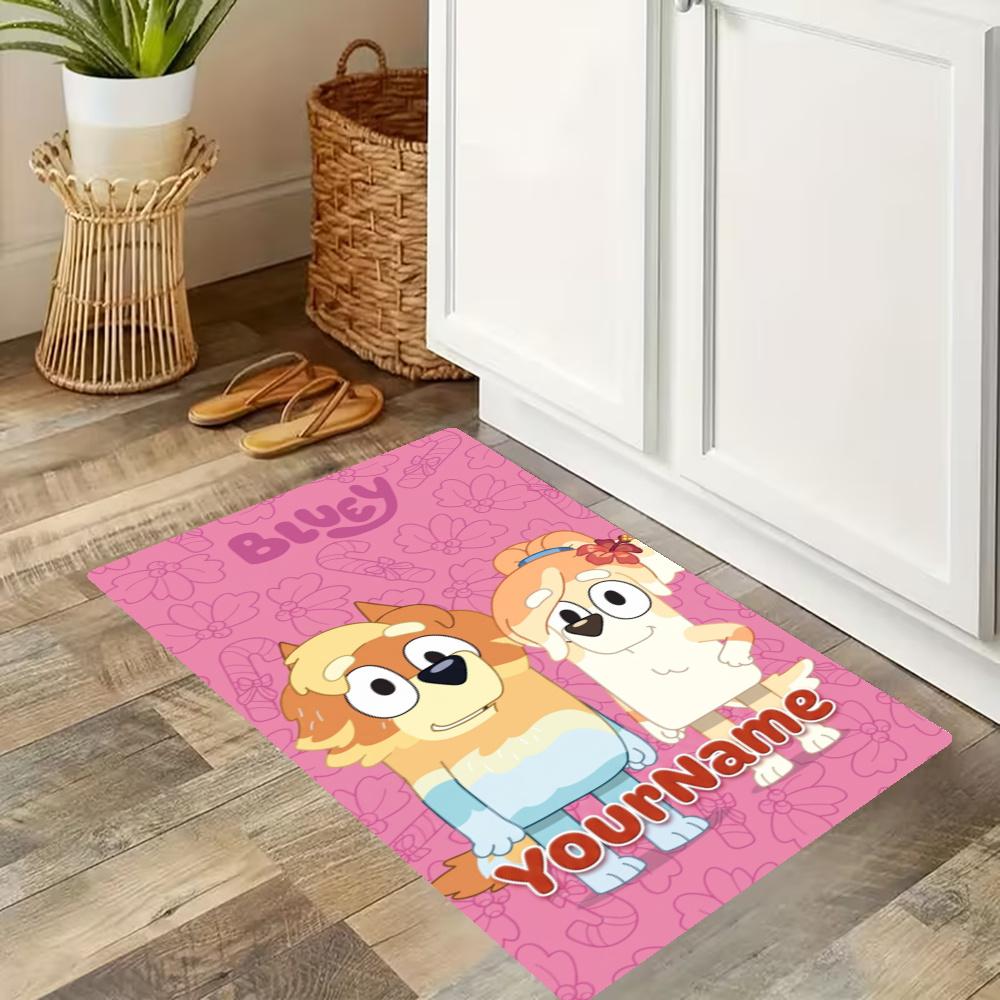 Bluey Customize Your Name Kitchen Rug Runner Rug Laundry Mat Hallway Entryway The Best Gift Choice