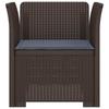 1 Seater Armchair with Cushion Rattan Look PP Brown