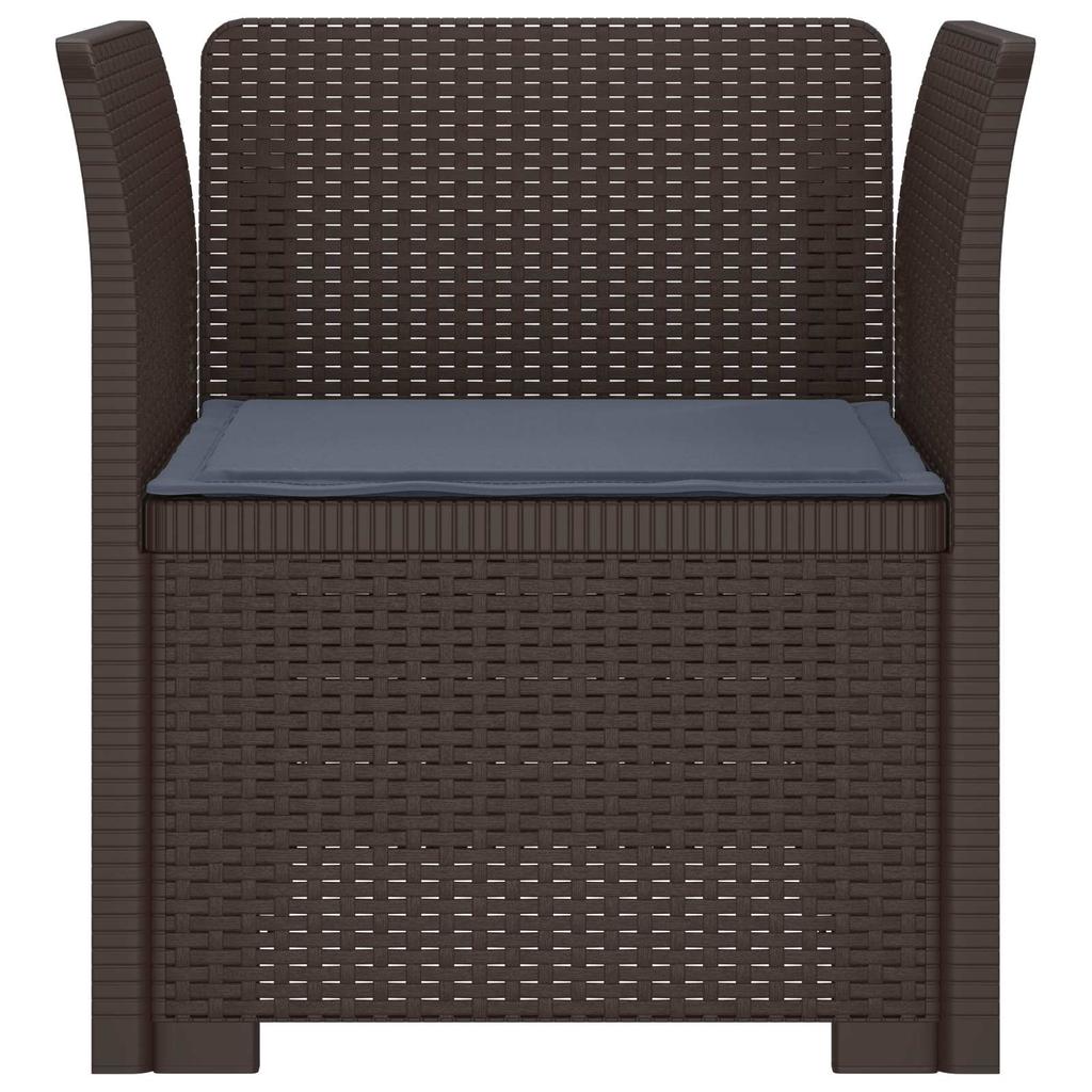1 Seater Armchair with Cushion Rattan Look PP Brown