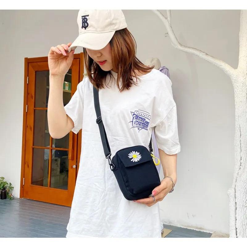 Women's Crossbody Bag Korean Canvas Mini Shoulder Bag Simple and Versatile Small Phone Bag