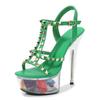 Fashion 15CM Ultra High Stiletto Waterfall Platform Transparent Crystal Sexy Model Show Shoes for Women Fashion Wedding Party