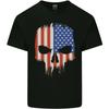 USA Skull America Gym Bodybuilding Biker Kids T-Shirt Childrens