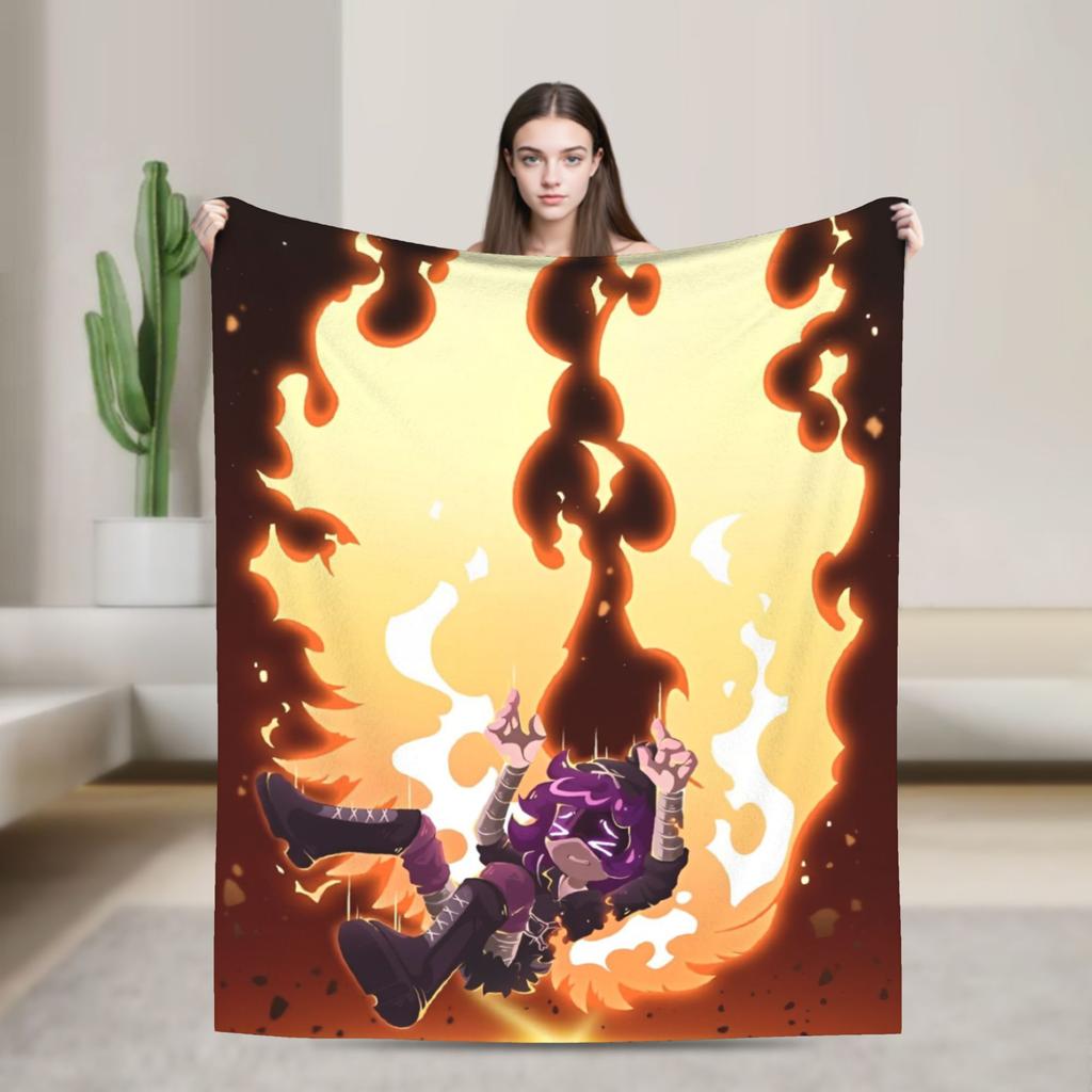 Murder Drones Game Knitted Blanket Fleece Uzi Doorman Horror Super Warm Throw Blankets for Home Couch Bedspread