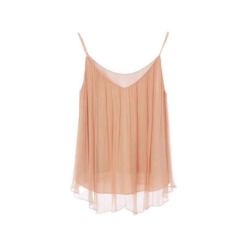 Elegant V-Neck A-Line Chiffon Camisole S