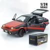Toyota AE86 w skali 1/24 początkowy model D samochód duży samochodzik do zabawy, stop cynku samochodzik-zabawka napędzana typu naciągnij i puść z dźwiękiem i światłem dla dzieci chłopiec dziewczyna prezent