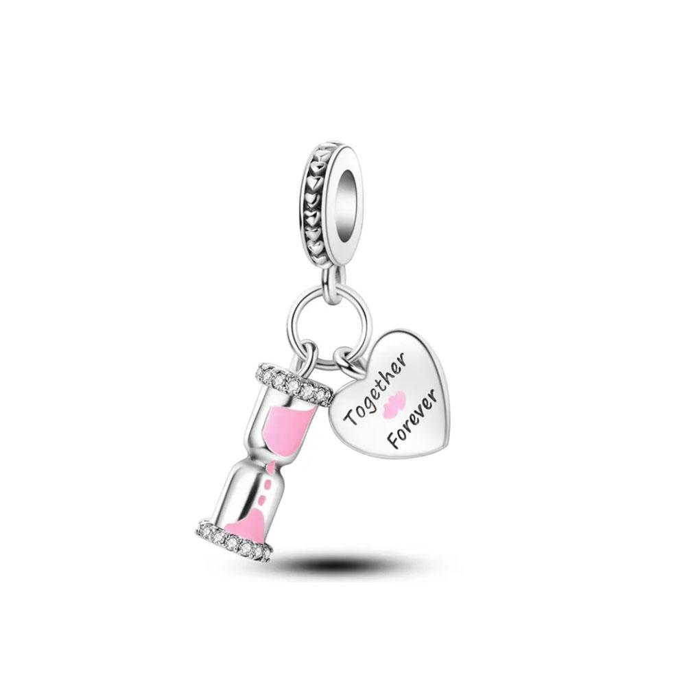 European Pink Car Perfume 925  Silver Charm Bead Fit Original Bracelet Women's jewelry for Gift