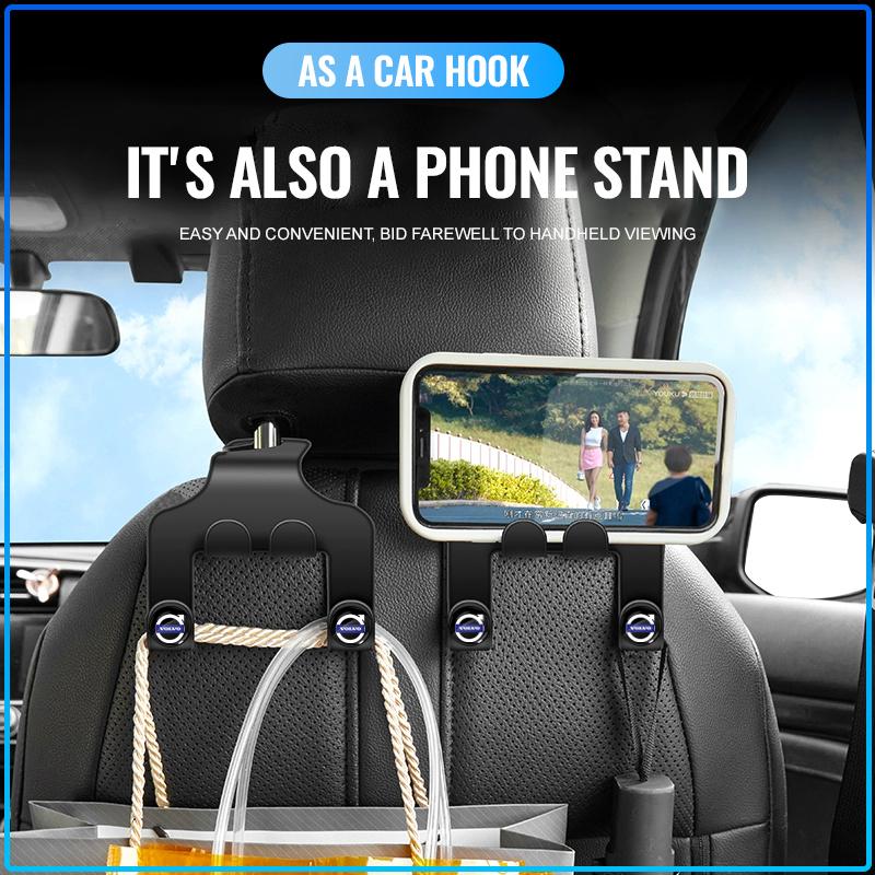 Car Seat Headrest Hook multifunctional Storage Mobile Phone Holder For Volvo Rdesign XC90 S60 XC60 V70 S80 S40 V50 V40 V60 C30 S70