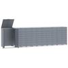 VidaXL Wheeled Storage for Trash Cans for 6 Bins Steel Grey, Trash Can Storage, 3279991