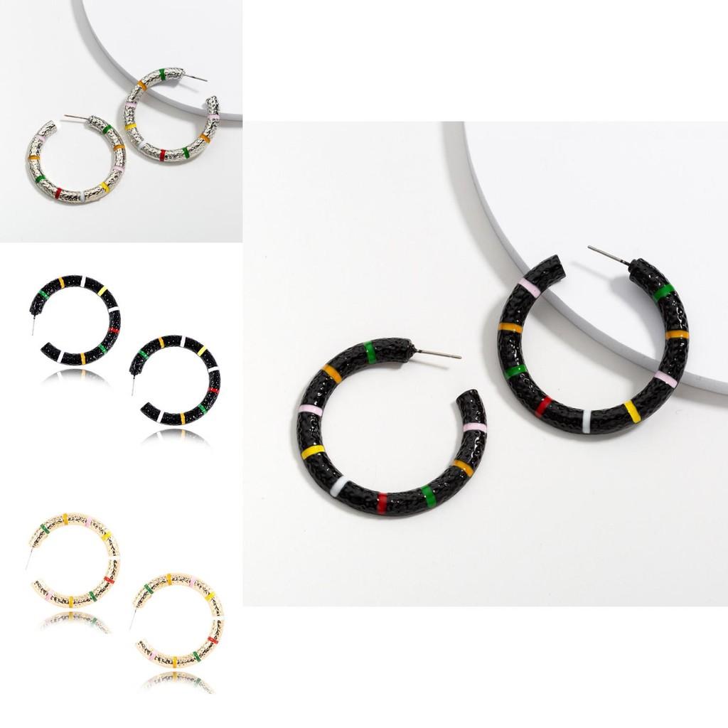 Trendy Fall 2021 Geometric Hoop Earrings In Black Gold And Silver