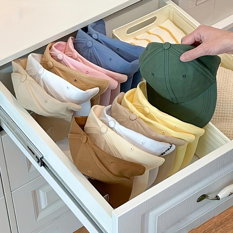 4pcs Clear Acrylic Baseball Cap Storage Racks Durable Hat Hook for Wardrobe Drawer Plastic Multi-Compartment Storage Hat Display