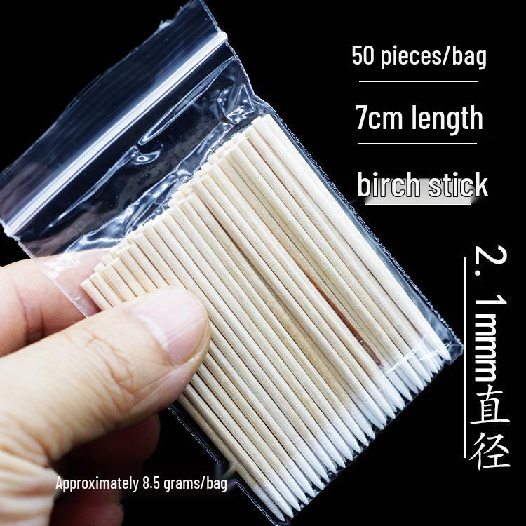 Pink Double-Ended Embroidery Cotton Swabs: Multi-Functional Eyeliner and Nail Art Cleaning Tool (7cm)