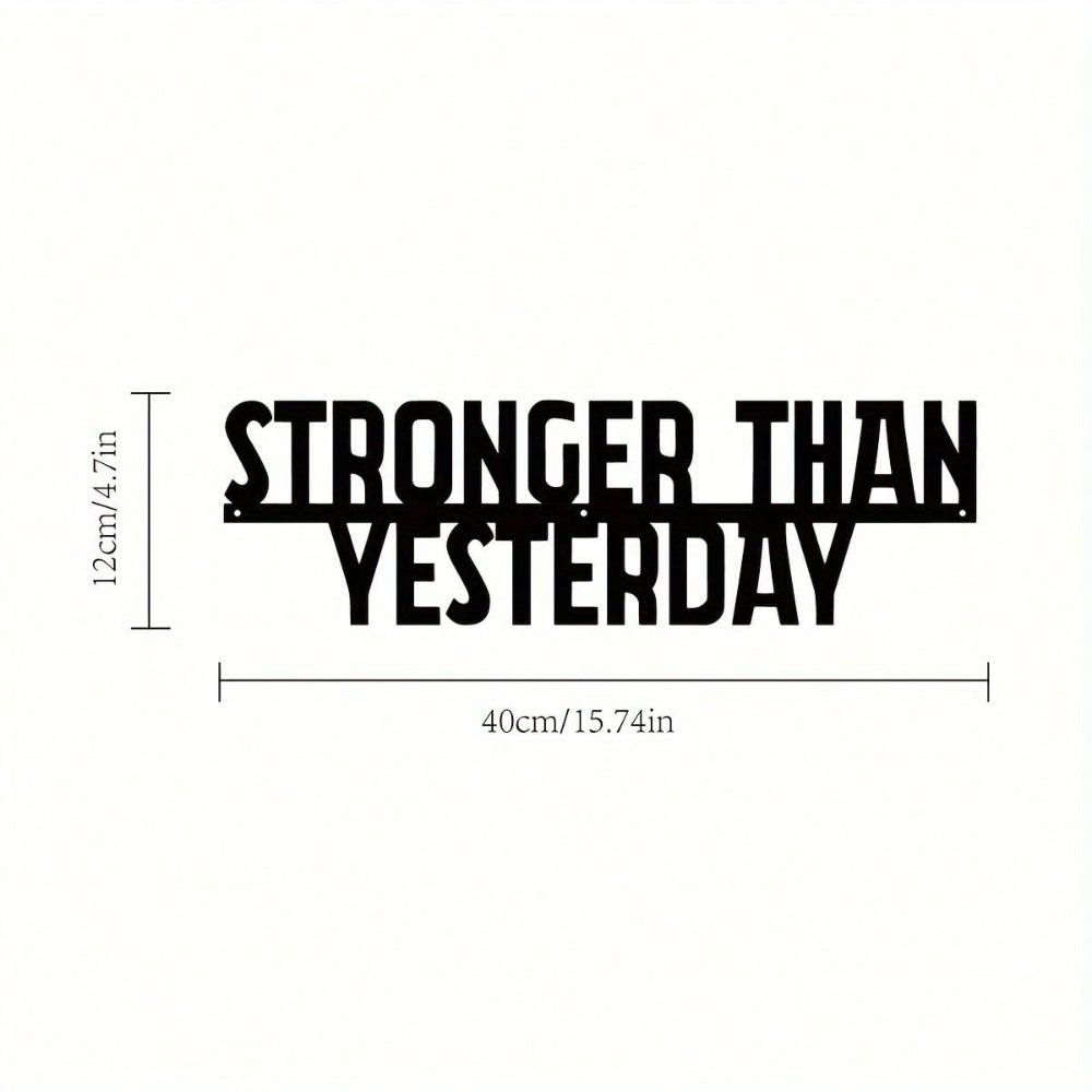 Stronger Than Ever Metal Sign 1pc Home Gym Wall Art Inspirational Quote Decor Motivational Gift For Men Women