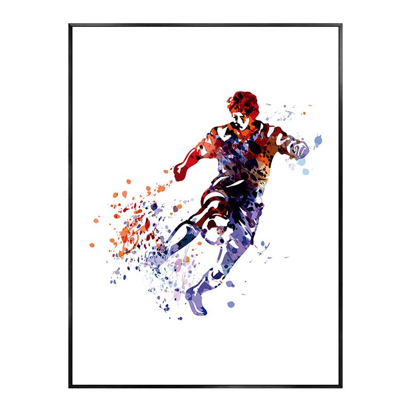 

Современный акварельный плакат с футболистом, абстрактный футбол, декоративные принты, картины, холст, настенные художественные фотографии, декор для гостиной 21x30cm No Framed