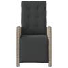 Adjustable Garden Armchair with Footrest Light Grey Poly Rattan