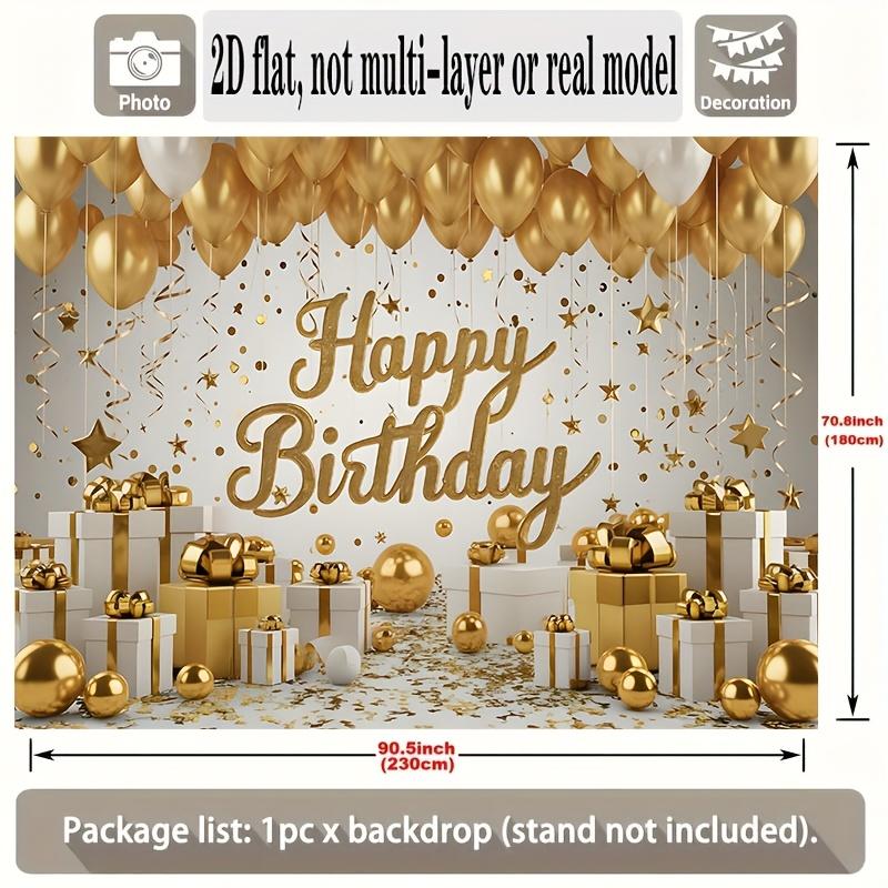 Party Backdrop Happy Birthday Christmas Birthday White Photo Booth Background Wall Decor