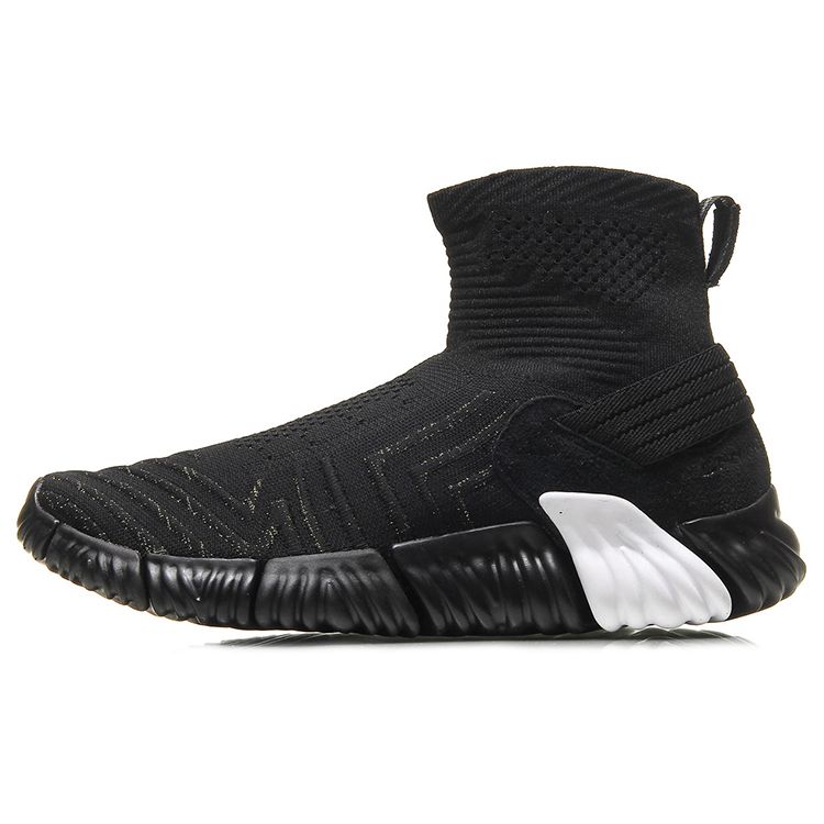 

Li-Ning Seamless High-Top Running Shoes Men Sneakers Black White AGLM197-2 L
