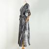 Overcoat Tie-dyed Boho Striped Ladies Black White Tie-dyed Long Cardigan for Beach