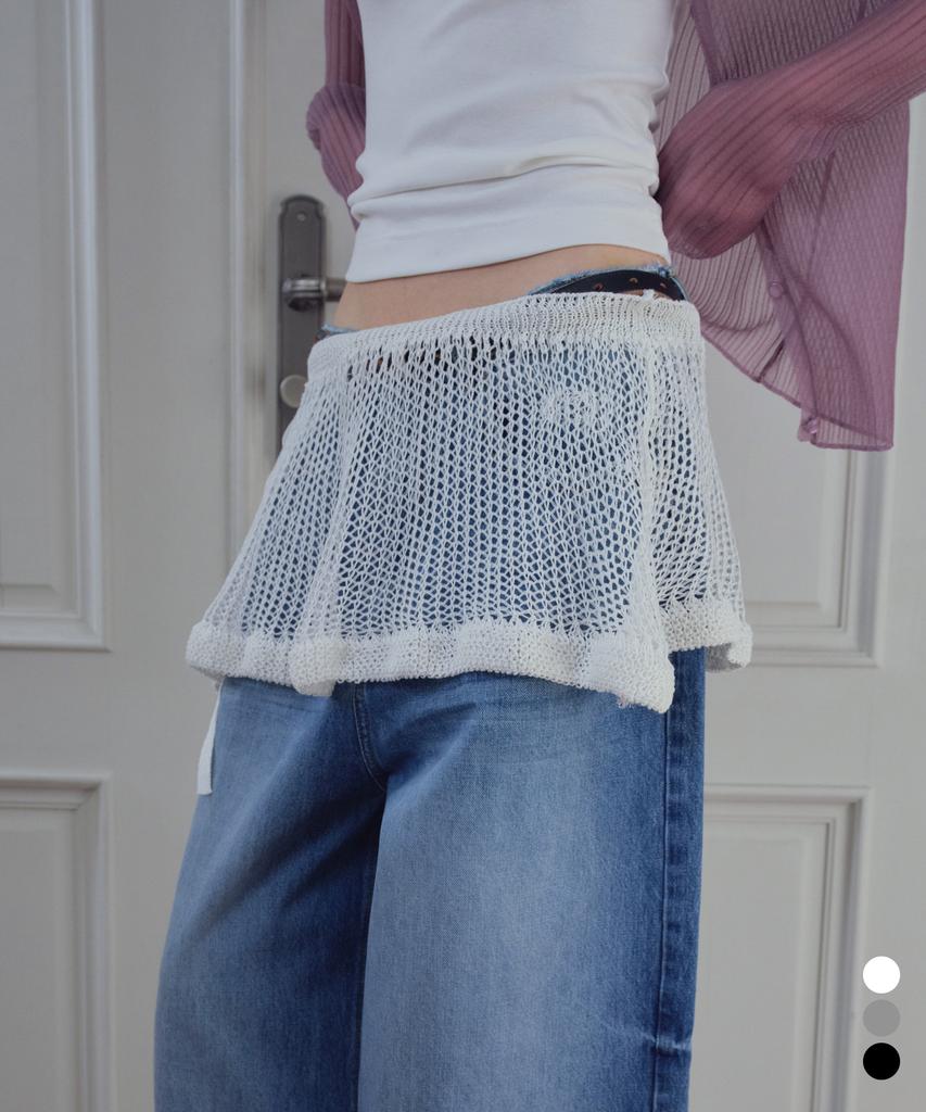 Cita Layered Sheer Knit Skirt_Cta946(3Color)