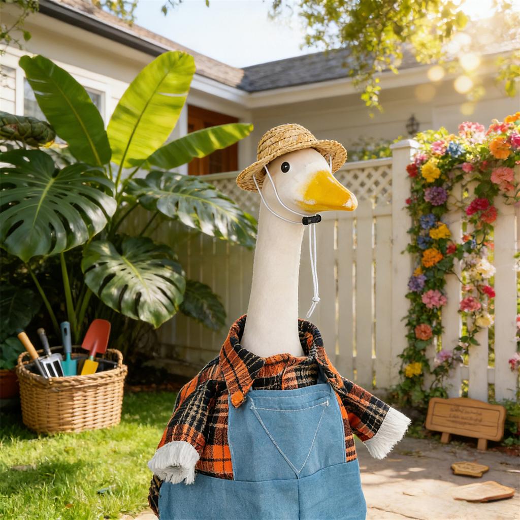 Hot 2pcs/set Goose Costume - Perfect for 23-inch Cement Goose Statue Awn, Porch, Garden And Patio Outdoor Decorations
