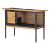 Wooden Rabbit Hutch Guinea Pig Hutch Bunny Cage Metal Frame Elevated Pet House with Slide-Out Tray Lockable Door Openable Roof Natural Wood 91.5 x 45