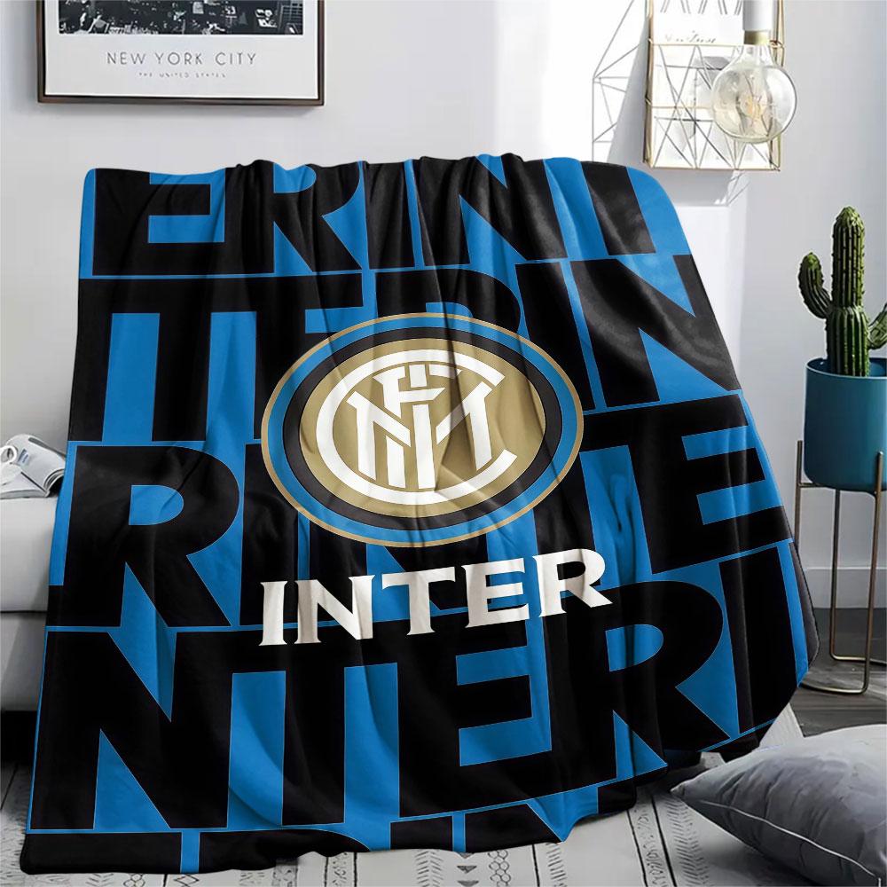 Inter Milan Printed Flannel Blanket, Soft Throw for Bedroom Sofa, Washable, Christmas Present, Great Gift.
