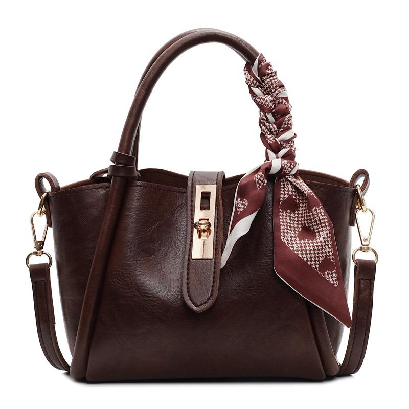 Fashion silk scarf portable vegetable basket bag retro bag women's new versatile messenger commuter shoulder messenger bag