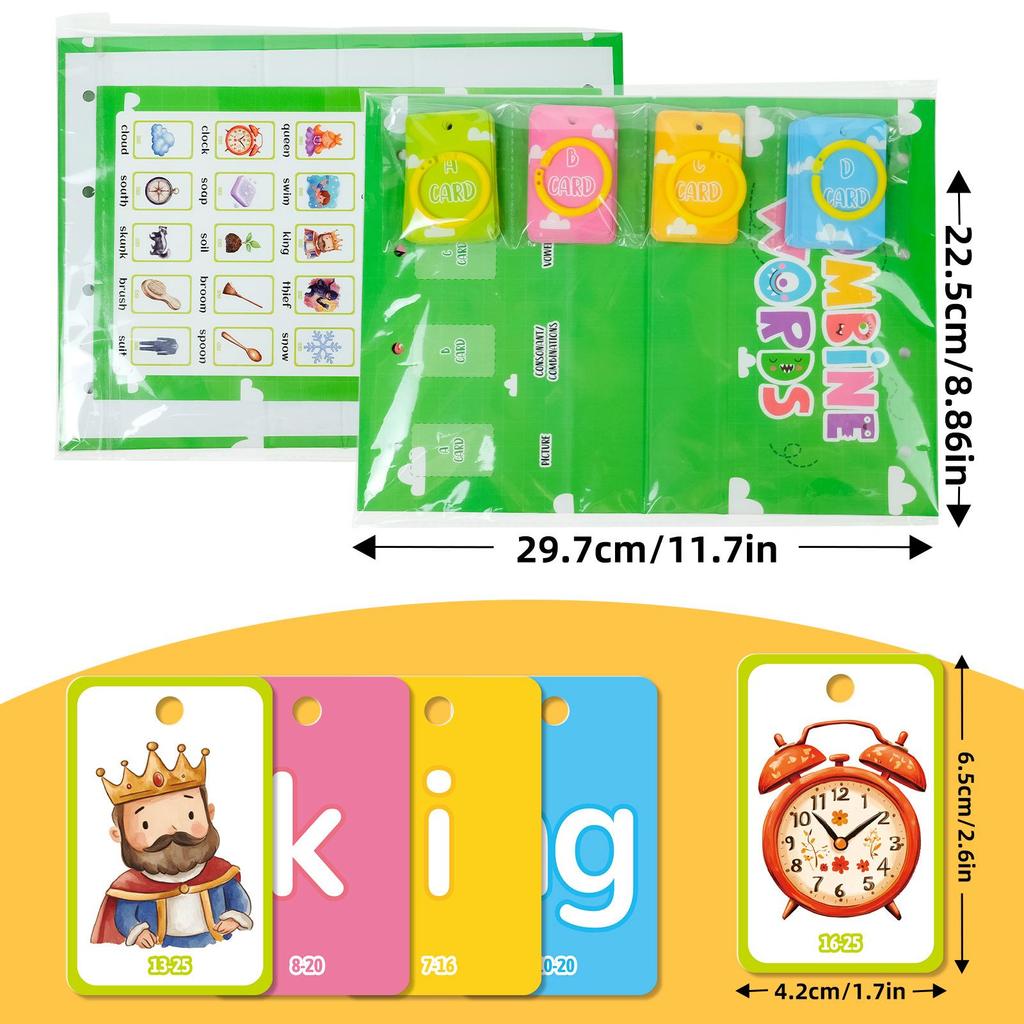 81-Sheet English Word Formation Education Cards for Children