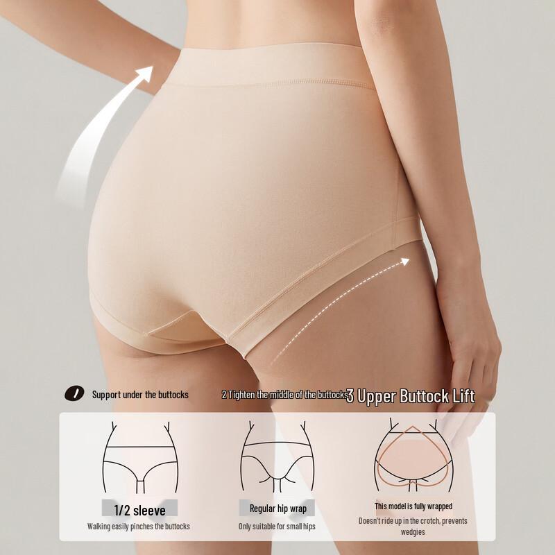 Ordifen Women's Plus Size 10A Antibacterial Seamless Cotton Briefs