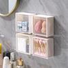 Wandgemonteerde Badkamer Opbergbox: Zonder boren Organizer voor Wattenstaafjes, Lippenstift en Accessoires.