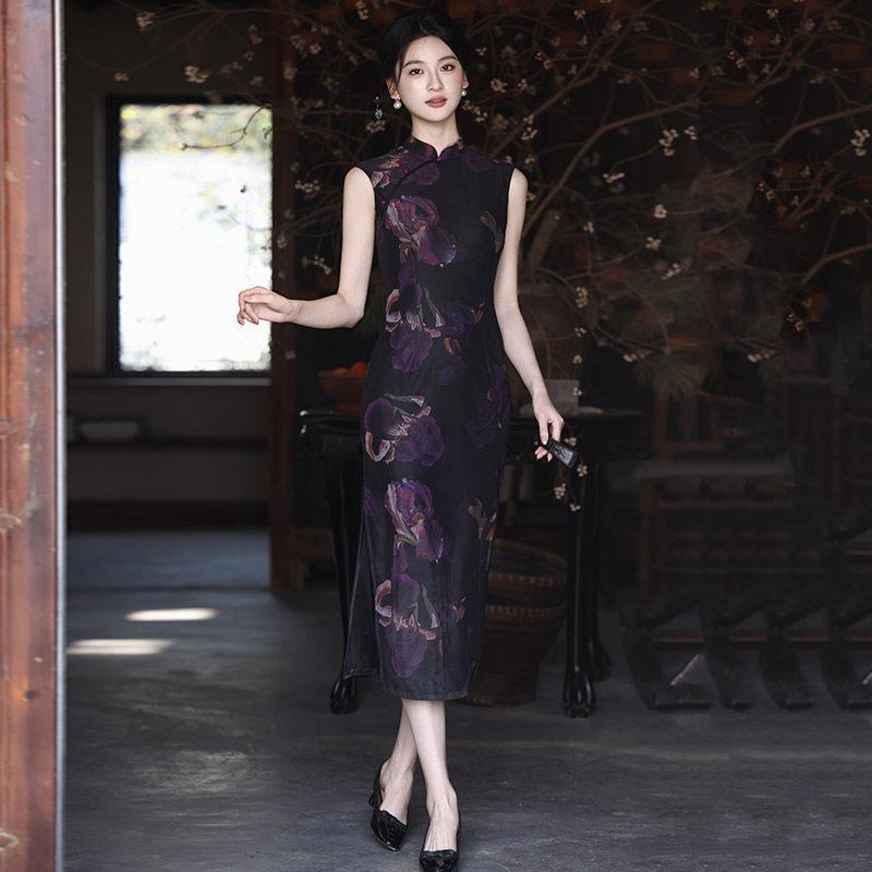 The Republic of China sleeveless national style new Chinese daily Suzhou long cheongsam improved young 1011 new women's high sense