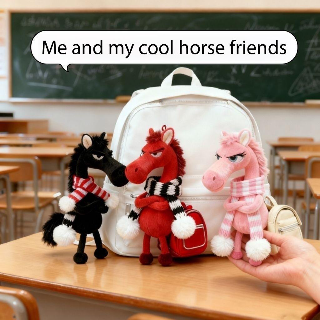 2026 Neue Plüschpuppe Neujahrsmaskottchen des Jahres des Pferdes Plüschpony-Spielzeug Rucksackanhänger Weihnachtsgeschenke