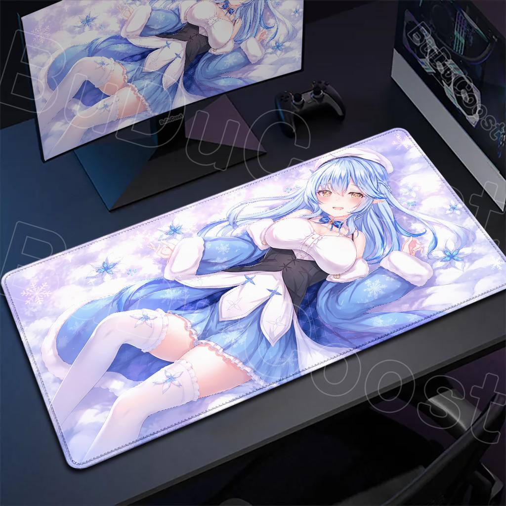 Kawaii Desk Carpet Office Gaming Accessories Hololive Yukihana Lamy Mouse Pad Large Laptop Keyboard Mat Non-slip PC Computer Rug