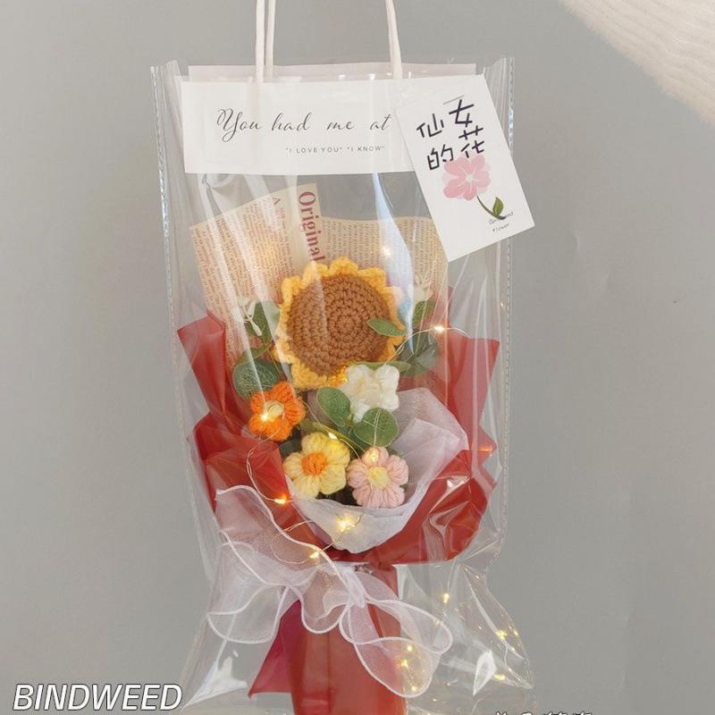 Handmade Knitted Rose & Sunflower Crochet Bouquet - Festival Gift