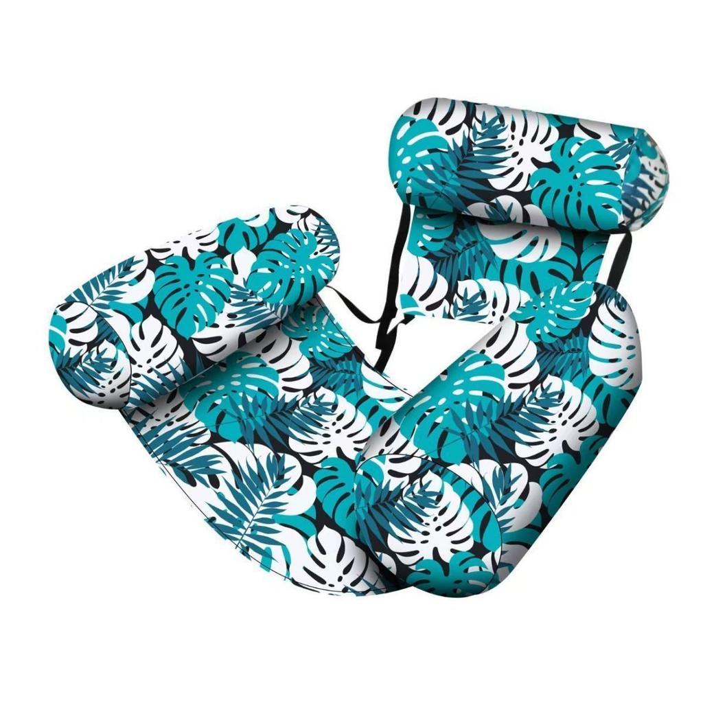 Pool Lounge Chair Water Hammock with Air Pump, Puncture Resistant, Pet Friendly Pool Floats for Lake, Beach & Summer Vacation
