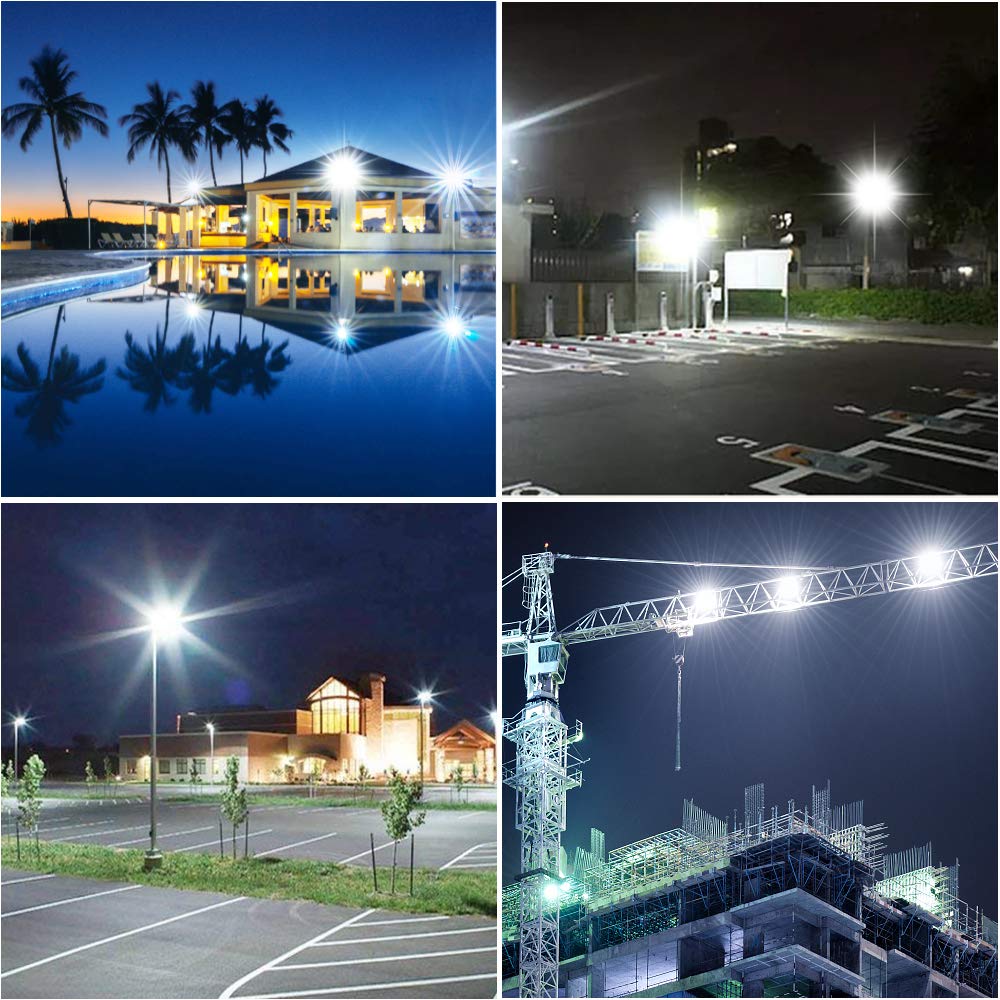 Thin LED floodlight with switch 50W 500W equivalent High brightness 5000LM Daylight color Energy saving Dustproof and waterproof level IP66 equivalent