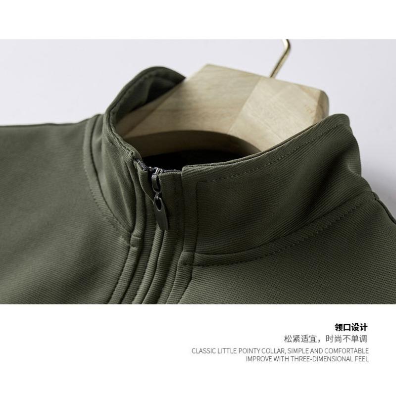Men S Half Zip Stand Collar Long Sleeve Pullover Sweatshirt Casual