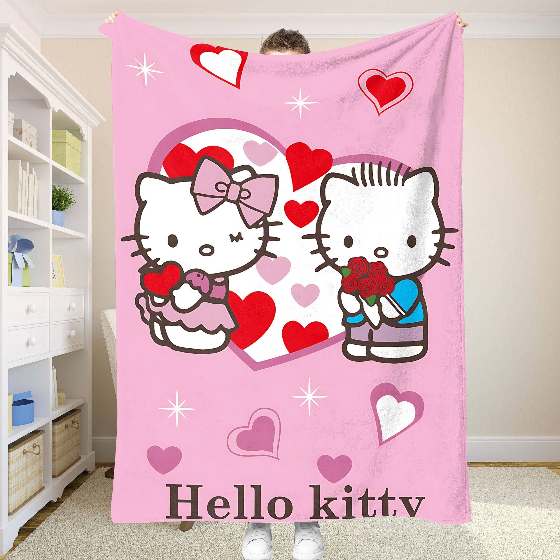 

Постельное белье Плед Розовый Hello Kitty и Пледы для Малыша Летнее Одеяло Аниме Домашний Декор Охлаждающие Покрывала для Дивана 150x200cm(59x79in)