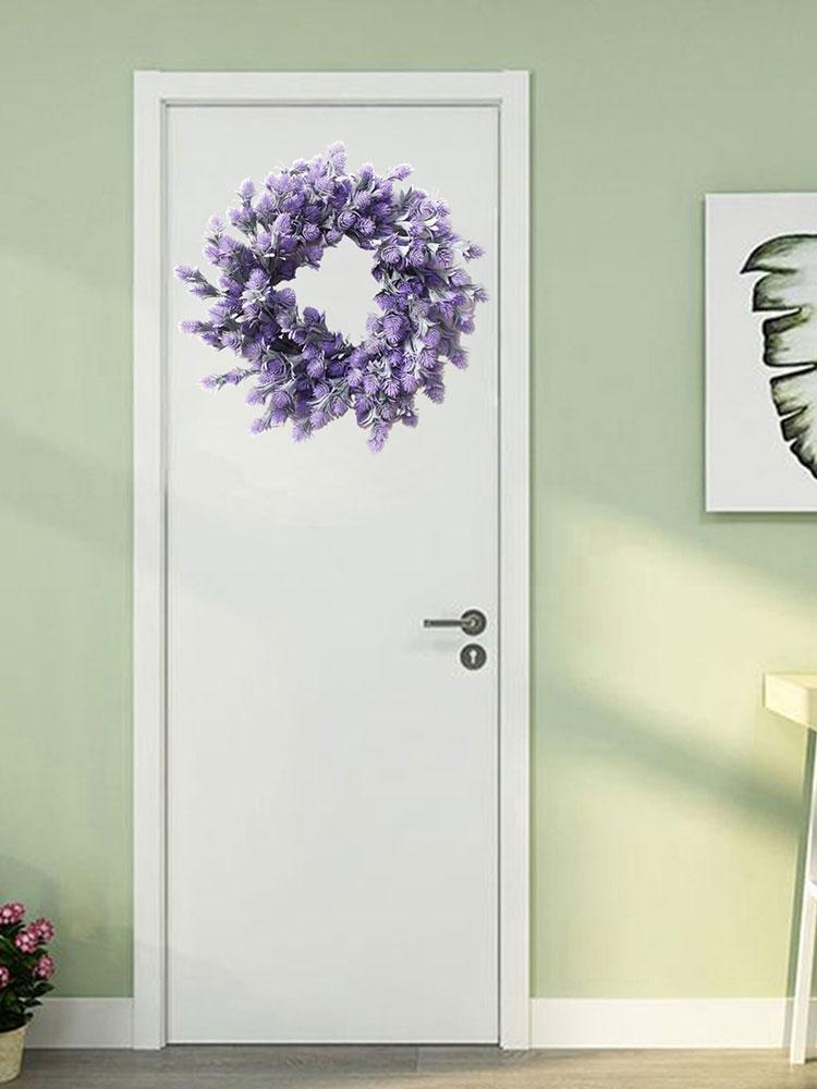 Artificial Flower Wreath for Front Door 18.1 Inch Spring Summer Fake Floral Wreath for Home Wedding Farmhouse Holiday Decor White