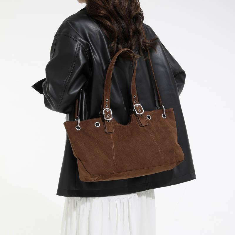 2025 Winter New Large Capacity Faux Suede Square Shoulder Bags Simple Sense of Luxury Portable Retro Crossbody Bags for Women